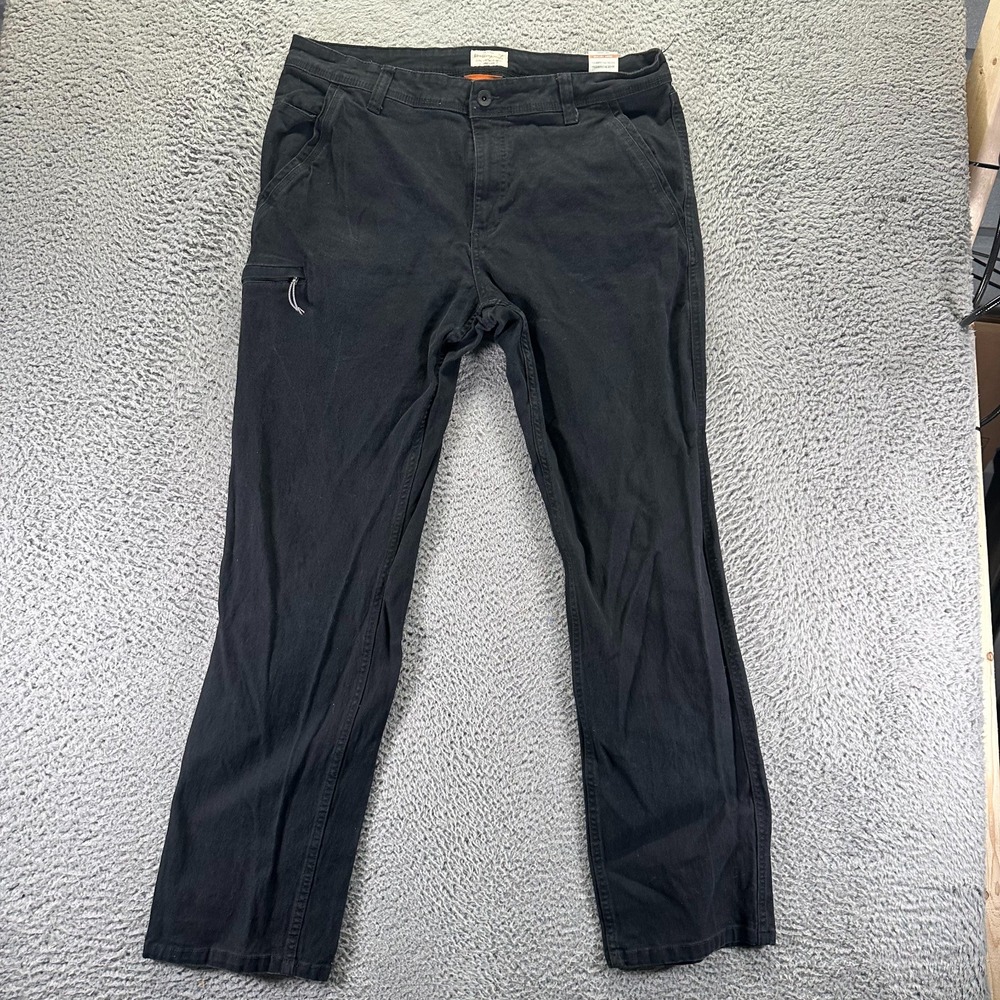 Waterproof Vintage Mens 38x34 Black Cotton Khakis Relaxed Fit Workwear Stretch